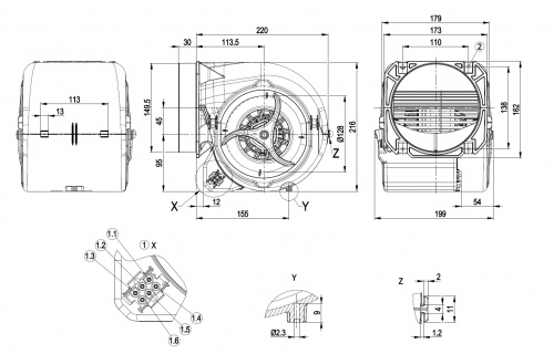 Центробежный вентилятор ebmpapst D2E146HT6702