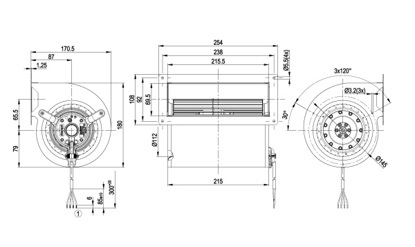 Центробежный вентилятор ebmpapst D2E133AM47A3