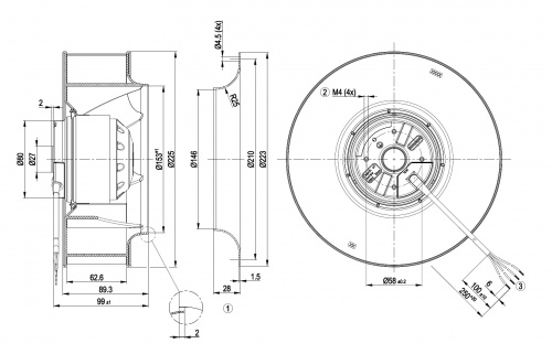 Центробежный вентилятор ebmpapst R2E225BD9264