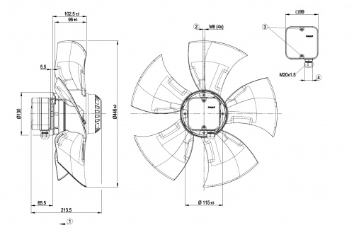 Осевой вентилятор ebmpapst A4D450AO1004