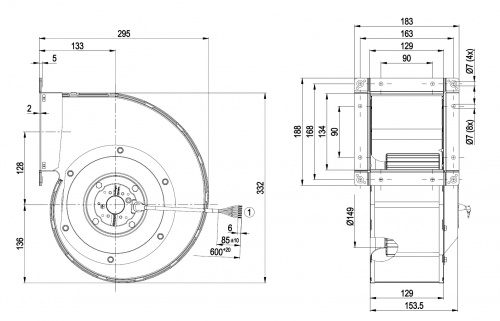 Центробежный вентилятор ebmpapst G4D180FF2001