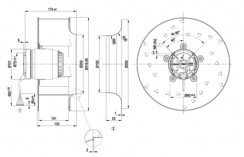 Центробежный вентилятор ebmpapst R2E310AA0109 (455/0,46 кВт) 2700 об/мин