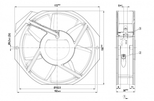 Осевой вентилятор ebmpapst W2E142BB0101