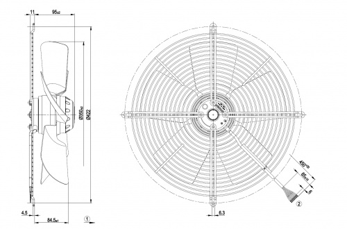 Осевой вентилятор ebmpapst S4D350BA0602