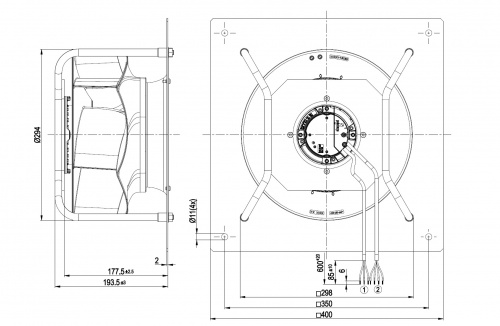 Центробежный вентилятор ebmpapst K3G280RB0203