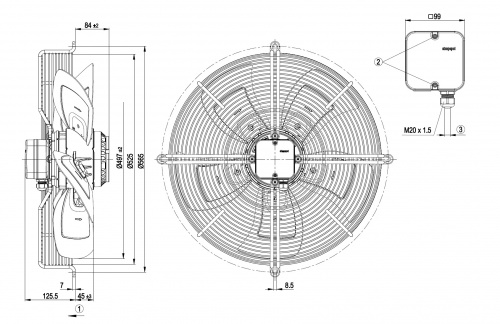 Осевой вентилятор ebmpapst S4D500AD0301