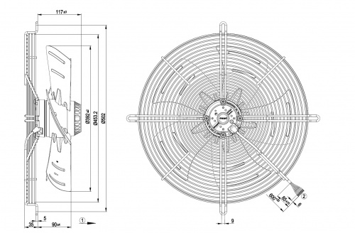 Осевой вентилятор ebmpapst S4D400BP1231