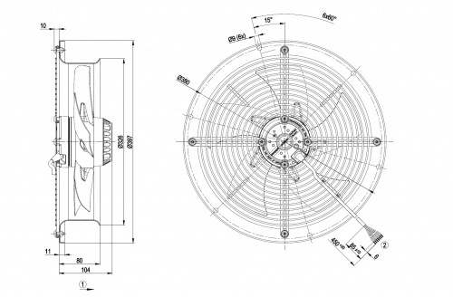 Осевой вентилятор ebmpapst W2D300CP0231