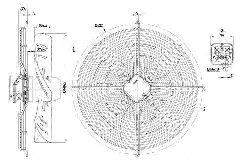 Осевой вентилятор ebmpapst S4E450BP0110