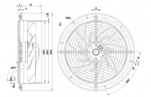 Осевой вентилятор ebmpapst W2D250CI0201