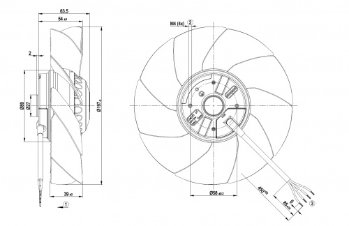 Осевой вентилятор ebmpapst A2E200AH3801