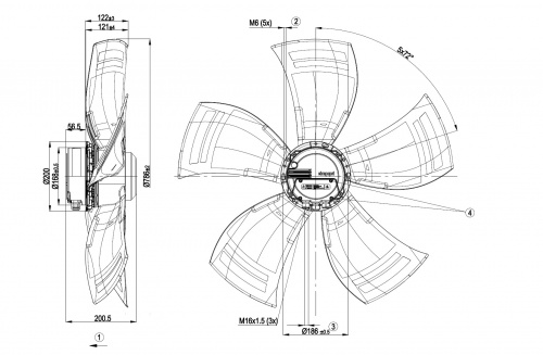 Осевой вентилятор ebmpapst A3G800AO8490