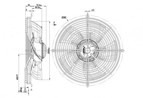 Осевой вентилятор ebmpapst S4E300BS7231