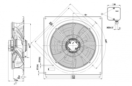 Осевой вентилятор ebmpapst W4E500GM0301