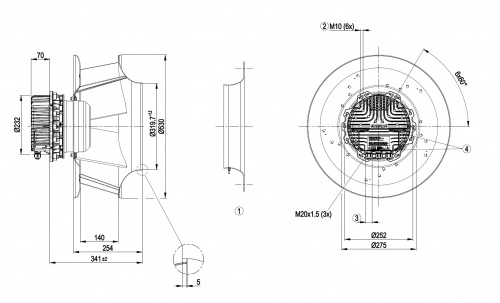 Центробежный вентилятор ebmpapst R3G450PA2371