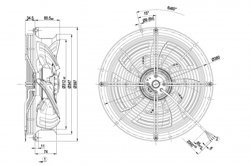 Осевой вентилятор ebmpapst W4E315CS2041