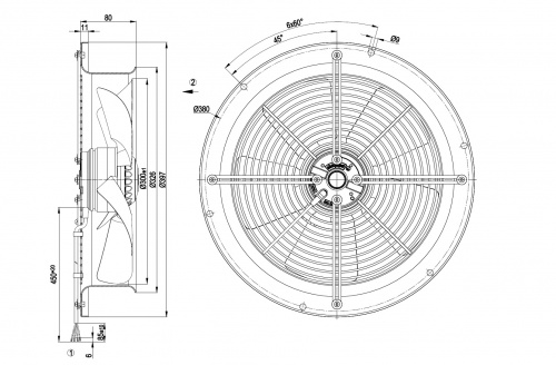 Осевой вентилятор ebmpapst W4E300CA0101