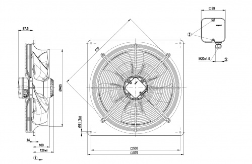 Осевой вентилятор ebmpapst W4D450DO1011