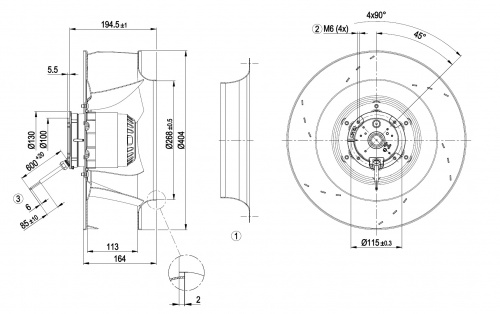 Центробежный вентилятор ebmpapst R4E400AP1706
