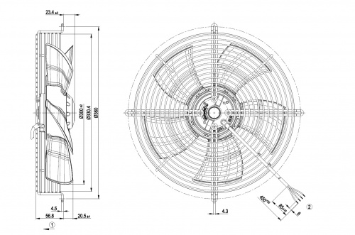 Осевой вентилятор ebmpapst S4E300AS7230