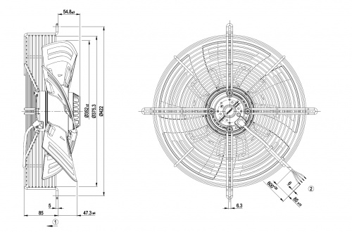 Осевой вентилятор ebmpapst S4E350AN0230