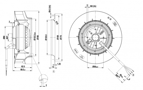 Центробежный вентилятор ebmpapst R2E190RA2653