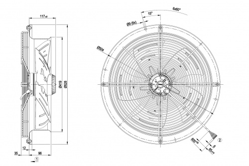 Осевой вентилятор ebmpapst W4D400CP1230