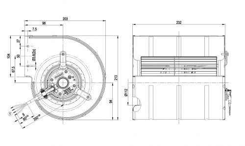 Центробежный вентилятор ebmpapst D2E133DM5260