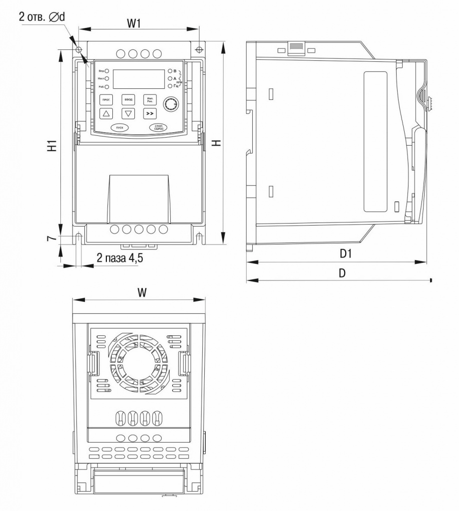 Габаритный чертеж ПЧ CONTROL-A310 Габаритный чертеж ПЧ CONTROL-A310 .jpg
