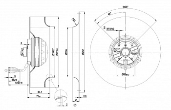 Центробежный вентилятор ebmpapst R2E220AA40B8