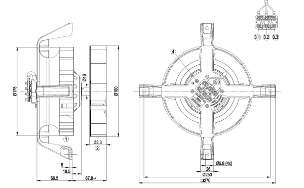 Центробежный вентилятор ebmpapst R2E180AH0506