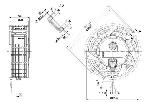 Осевой вентилятор ebmpapst W1G130AA2501