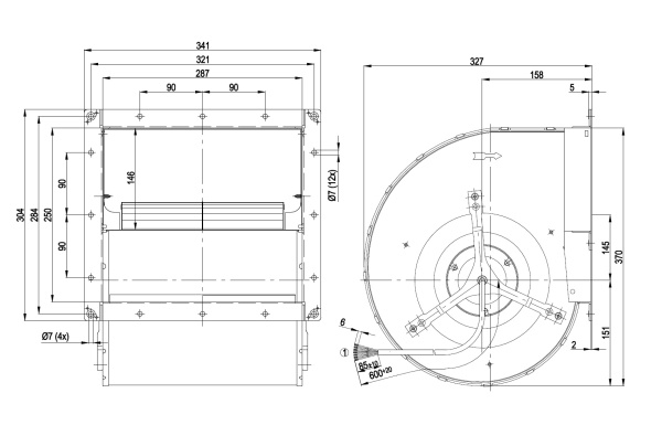 Центробежный вентилятор ebmpapst D4D225CC0102