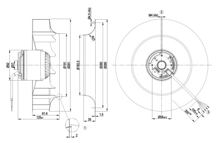 Центробежный вентилятор ebmpapst R2E280AE5231