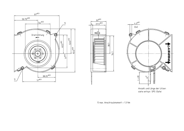 Вентилятор компактный ebmpapst RL 65-21/14/37 HP