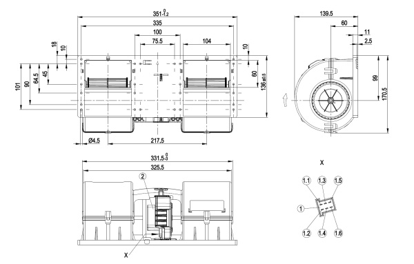 Центробежный вентилятор ebmpapst K3G097AK3465
