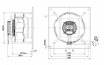 Центробежный вентилятор ebmpapst K3G355RJ7501