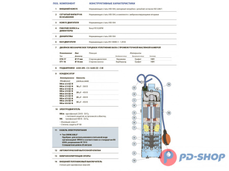 Насос колодезный Pedrollo NK2/2 кабель 20м