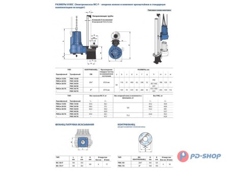 Насос фекальный Pedrollo MC30/70-F кабель 10м