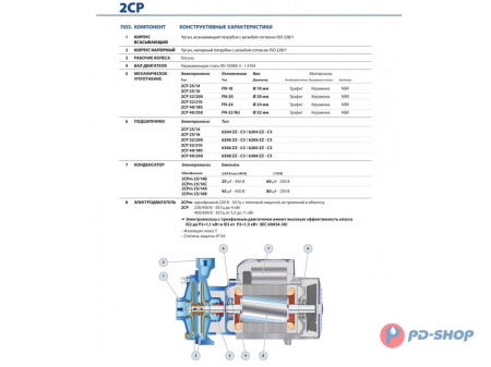 Насосная станция Pedrollo 2CPm 25/16B 50cl