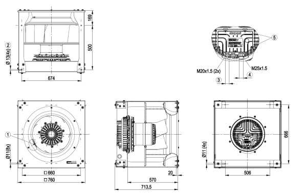 Центробежный вентилятор ebmpapst K3G630AS0501