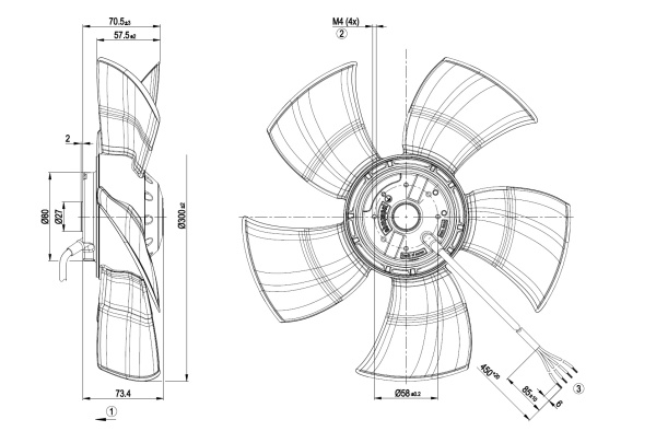 Осевой вентилятор ebmpapst A4E300AS7201