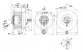 Центробежный вентилятор ebmpapst R6D355CI0501