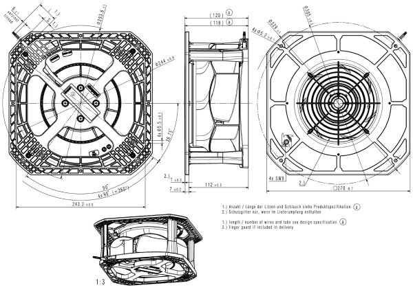 Вентилятор компактный ebmpapst RG 225-55/18/2 TDMO