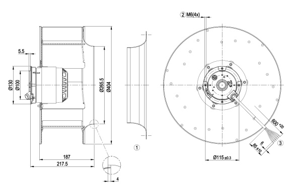 Центробежный вентилятор ebmpapst R6E400AK0606
