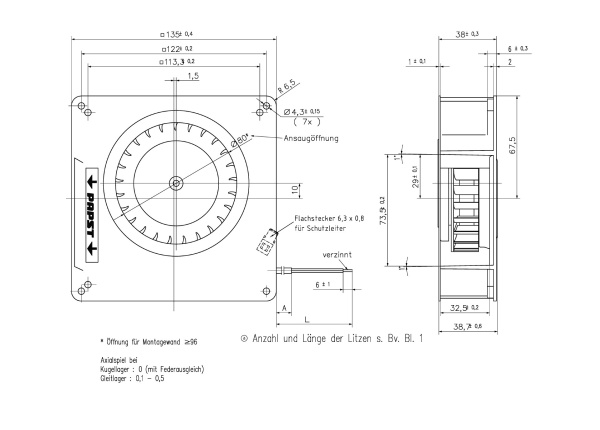 Вентилятор компактный ebmpapst RG 90-18/18 N