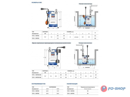 Насос дренажный Pedrollo TOP 2-VORTEX - GM