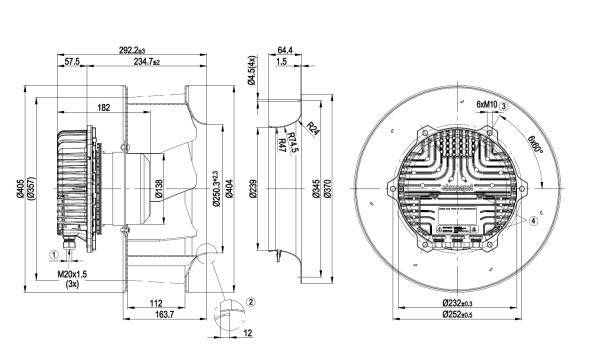 Центробежный вентилятор ebmpapst R3G355AY4001