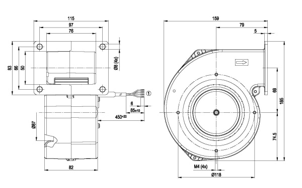 Центробежный вентилятор ebmpapst G1G108AB1702