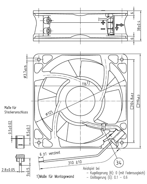 Вентилятор компактный ebmpapst 4184 N/2 GX